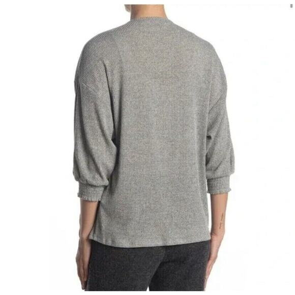 ECLAIR Cardigan Women's Open Front 3/4 Sleeve Size Medium Gray Hacci Knit NWT - Picture 2 of 4